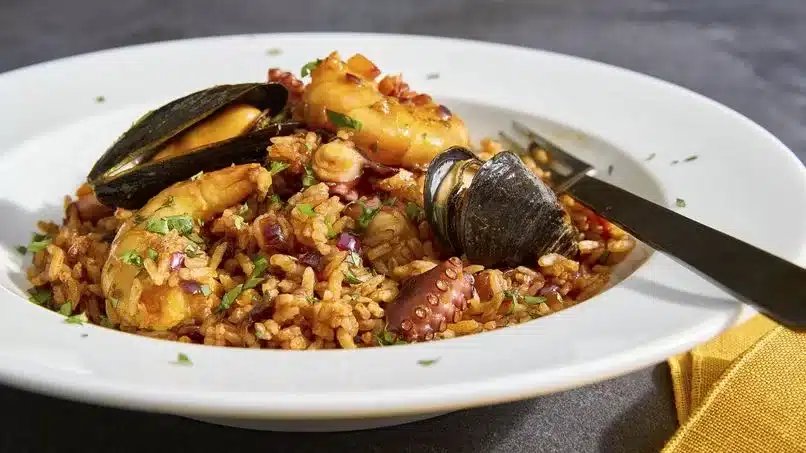 Un delicioso arroz con Mariscos 